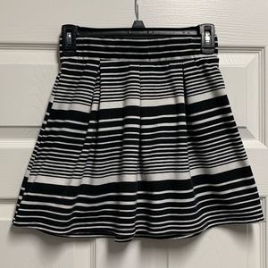 Black and White Striped Circle Skirt